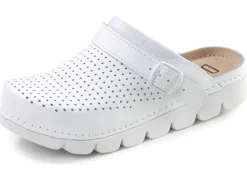 Sommerliche Damen-Clogs, aus Leder