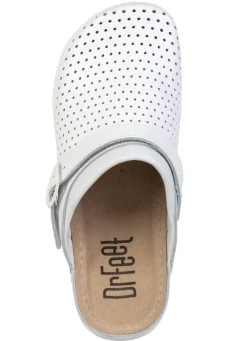 Sommerliche Damen-Clogs, aus Leder