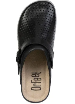 Sommerliche Damen-Clogs, aus Leder