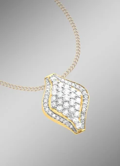 Stark ausgefasster Anhänger mit Brillanten