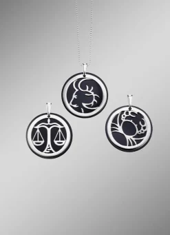 Sternzeichen-Anhänger mit echt Achat in Schwarz