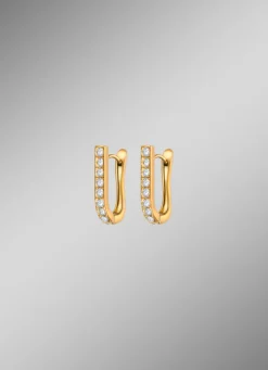 Stilvolle Klappcreolen aus Edelstahl mit Kristallen