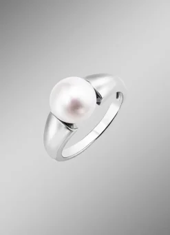 Stilvoller Damenring mit Süsswasser-Zuchtperle