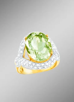 Strahlend schöner Damenring mit echt Amethyst und echt Weißtopas