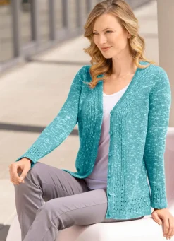 Strickjacke aus Melangegarn