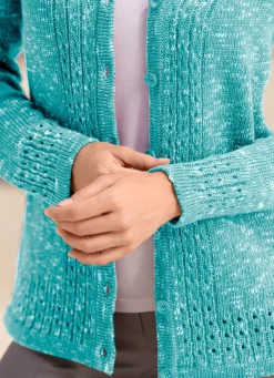 Strickjacke aus Melangegarn