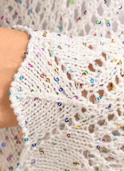 Strickjacke aus Paillettengarn