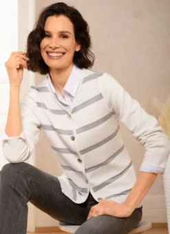 Strickjacke in Milano-Rippe
