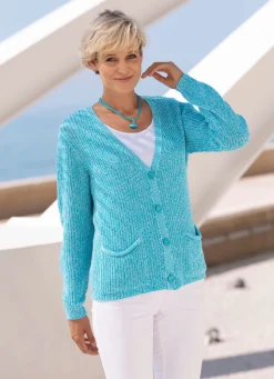 Strickjacke in Perlfang
