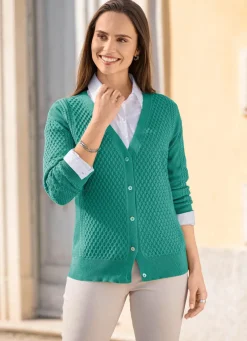 Strickjacke in Strukturmix