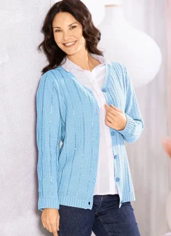 Strickjacke mit edler Paillettenzier