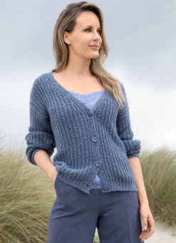 Strickjacke mit Paillettengarn