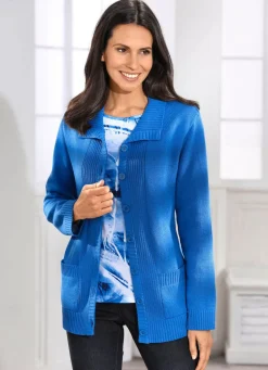 Strickjacke mit Rippenakzenten