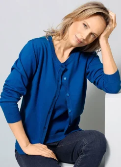 Strickjacke mit rundem Halsausschnitt