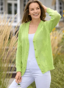 Strickjacke mit Schmetterling-Dessin