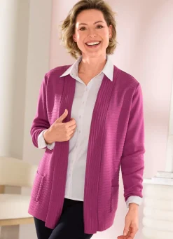 Strickjacke mit Streifenstruktur