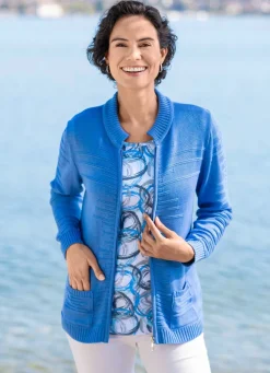 Strickjacke mit Strukturstreifen