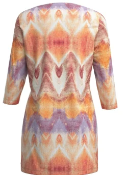 Strick-Tunika in bedrucktem Feinstrick