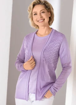 Strick-Twinset mit Mustermix