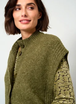 Strickweste aus Bouclé-Melangegarn