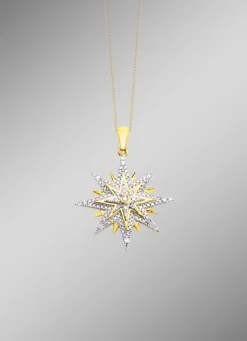 Toller Stern-Anhänger mit Brillanten und Diamanten