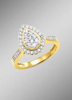 Tropfenförmiger Damenring mit Brillanten