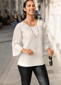 Tunika aus duftigem Plisseé