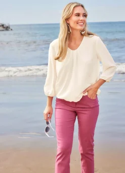 Tunika mit dekorativer Fältelung