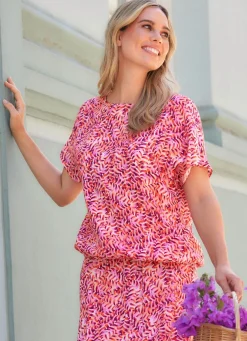 Tunika mit farbbrillantem Druck