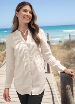 Tunika mit krempelbaren Ärmeln