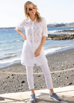 Tunika mit Lochstickerei