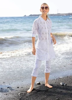 Tunika mit Lochstickerei