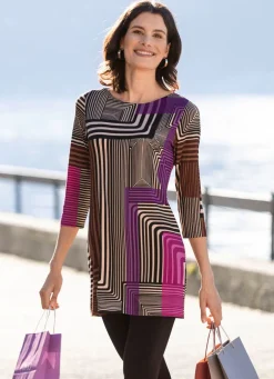 Tunika mit modisch flachem Halsausschnitt