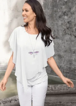 Unifarbene Poncho-Tunika