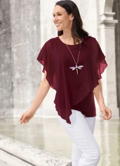 Unifarbene Poncho-Tunika