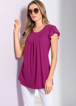 Unifarbene Shirt-Tunika