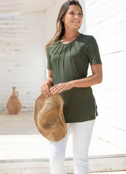 Unifarbene Shirt-Tunika