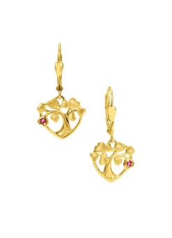 Vergoldete Ohrringe mit Rubin