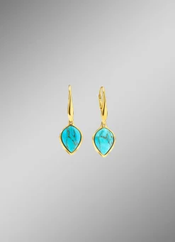 Vergoldete Ohrringe mit Türkis
