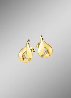 Vergoldete Ohrstecker mit Zirkonia