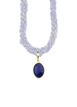 Vergoldeter Anhänger mit Lapislazuli