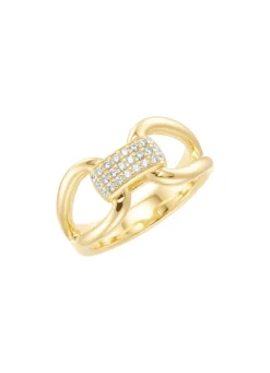 Vergoldeter Damenring mit Zirkonia