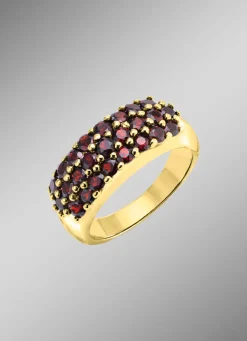 Vergoldeter Damenring mit Granat