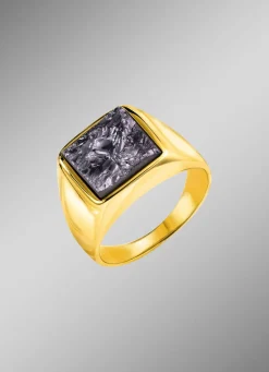 Vergoldeter Herrenring mit Silicium