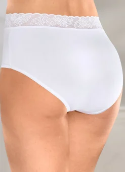 Viererpack Slips mit elastischem Spitzenbund