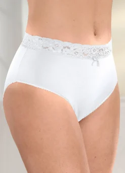 Viererpack Slips mit elastischem Spitzenbund