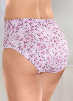 Viererpack Slips mit Floraldessin
