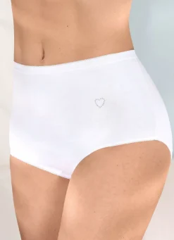 Viererpack Slips mit kleinem Strassherz im Vorderteil
