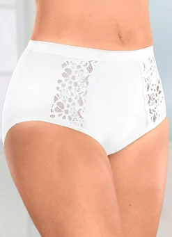 Viererpack Slips mit Spitzeneinsätzen