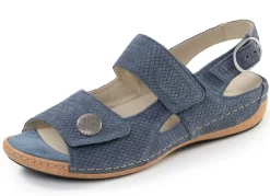 Waldläufer, bequeme Damen-Sandalen, Weite H, mit herausnehmbarem Fußbett
